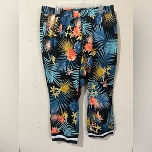 Ashley Stewart Sport 22/24 Floral Print Capri Leggings